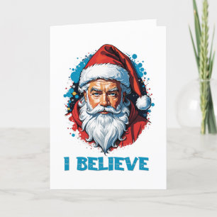 Jag tror på tomte Graffiti-stil design Helgkort