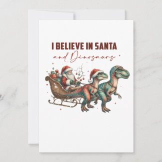 Jag tror på Tomte och dinosaurier Inbjudningar