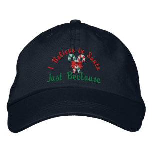 Jag tror på tomten.. Beclause Polkagrisars Broderad Keps