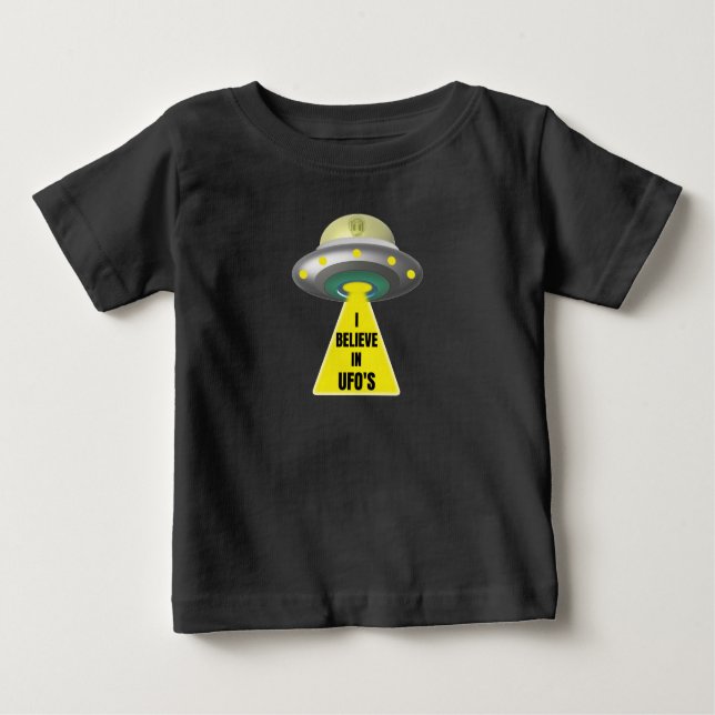 Jag tror på UFO:s Alien Spaceship T-Shirt (Framsida)