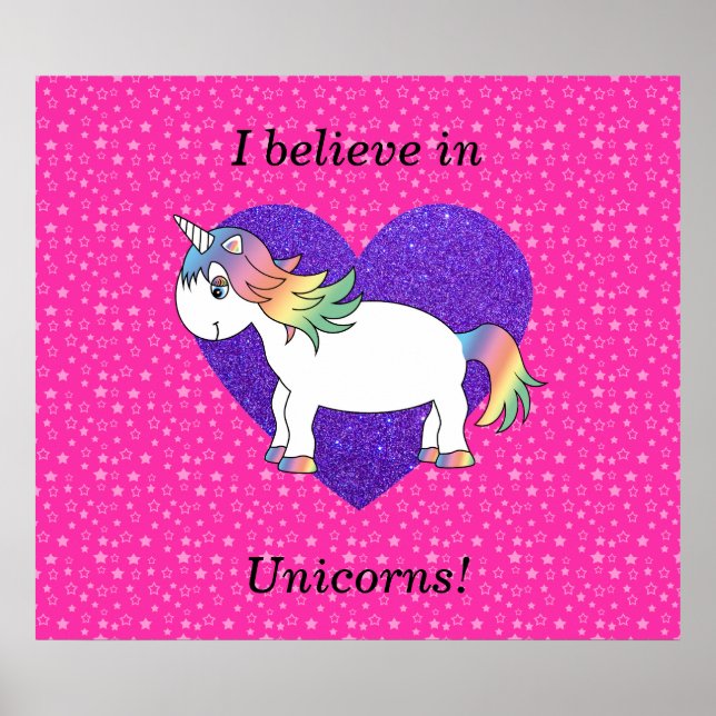 Jag tror på unicorns rosa stars poster (Framsidan)