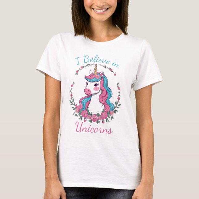 Jag tror på Unicorns T Shirt (Framsida)