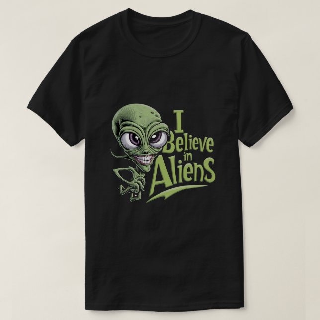 Jag tror på Utomjordingar T Shirt (Design framsida)