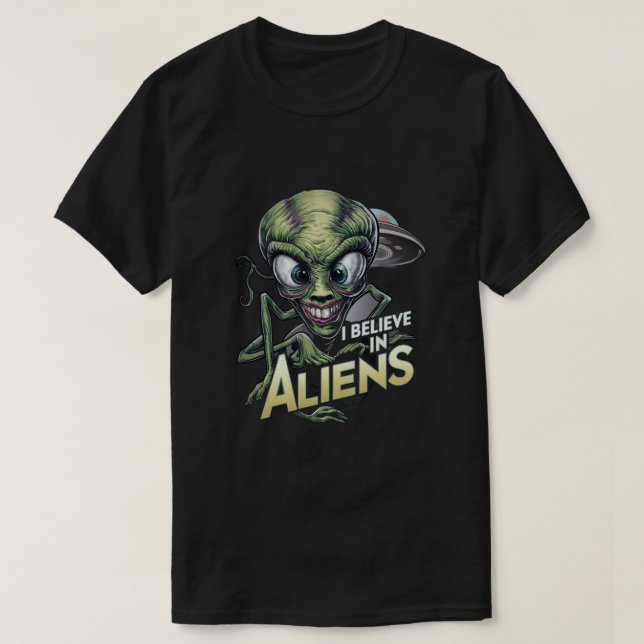 Jag tror på Utomjordingar T Shirt (Design framsida)