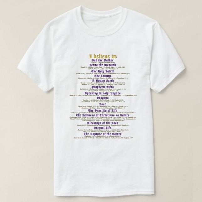 Jag tror på... version 2 t shirt (Design framsida)