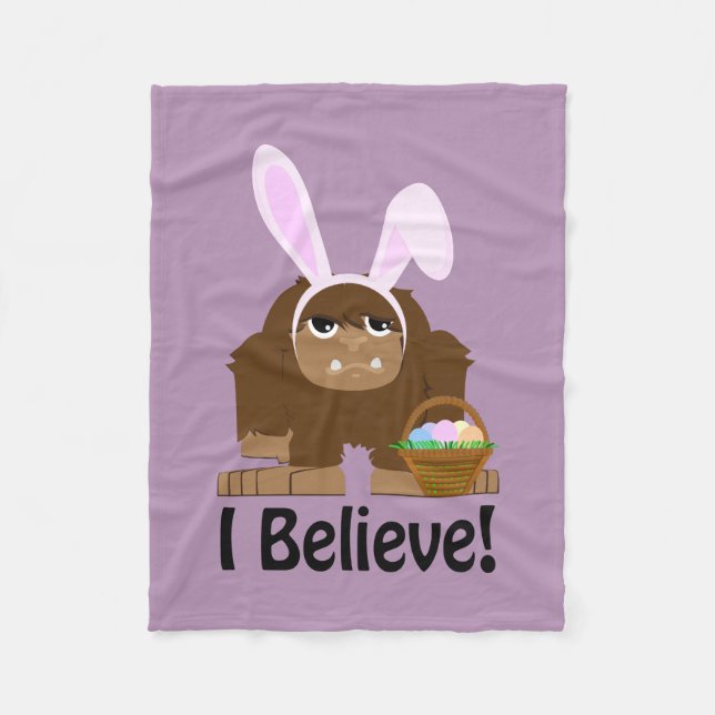 Jag tror! Påsk Bigfoot Fleecefilt (Framsidan)