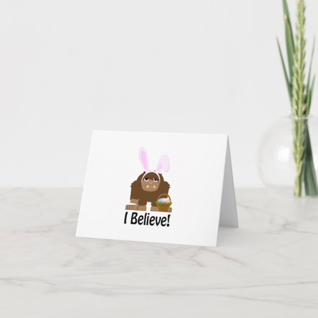 Jag tror! Påsk Bigfoot Helgkort (Framsida)