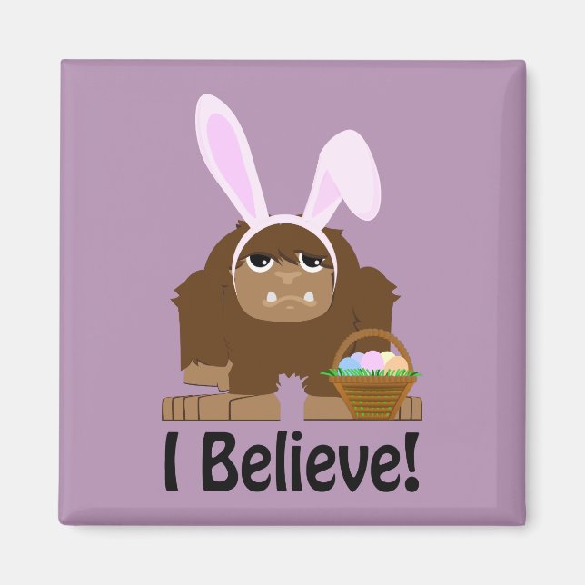 Jag tror! Påsk Bigfoot Magnet (Framsidan)