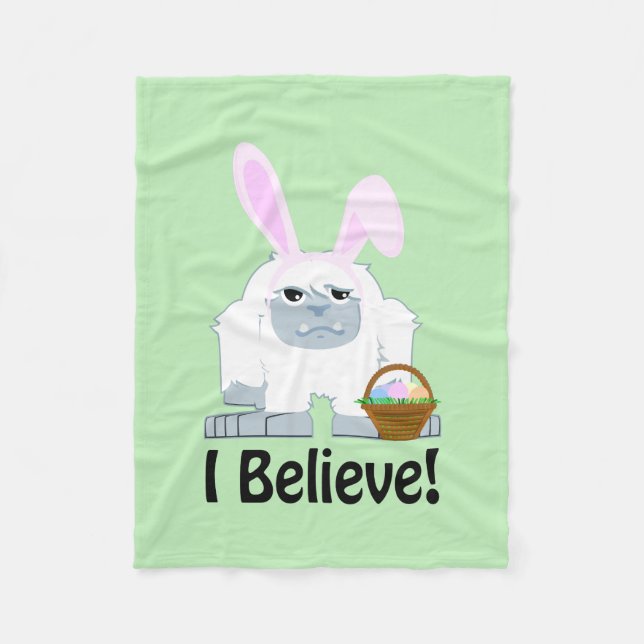 Jag tror! Påsk Yeti Fleecefilt (Framsidan)