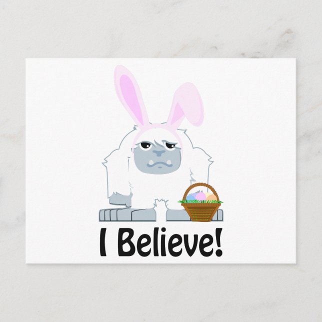 Jag tror! Påsk Yeti Helg Vykort (Framsida)