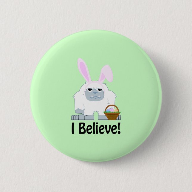 Jag tror! Påsk Yeti Knapp (Framsida)