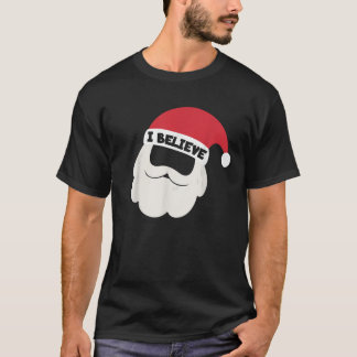 Jag tror Santa Skägg Familj Jul Pyjamas Jag Är T Shirt