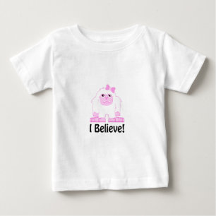 Jag tror söt tecnad flicka Yeti T Shirt