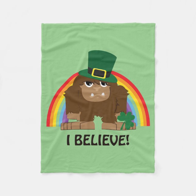 Jag tror! Tomte Bigfoot Fleecefilt (Framsidan)