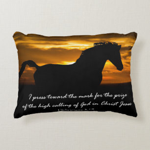 Jag trycker mot Mark Bible Verse Prydnadskudde