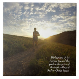 Jag trycker på mot målfilippinierna 3:14. kakelplatta