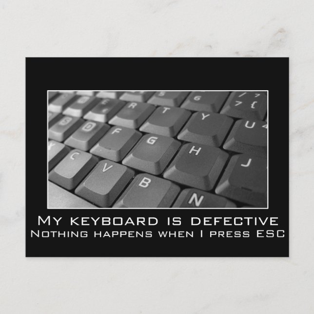 Jag trycker på rymden, men jag är fortfarande fast vykort (Framsida)