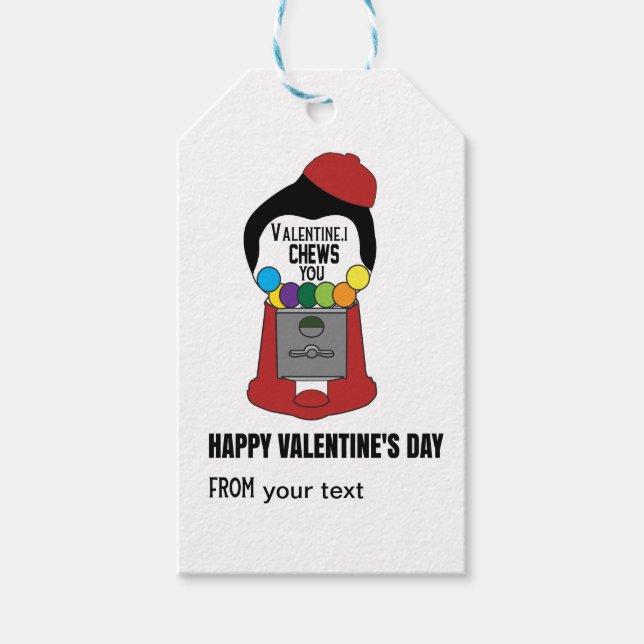Jag tuggar alla hjärtans dag, Boy Girl Valentine Presentetikett (Framsidan)