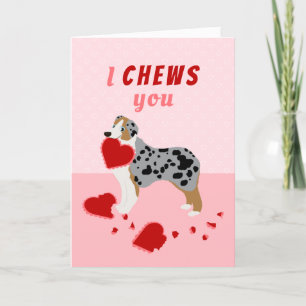 Jag tuggar Australian shepherd Valentindagen Helgkort