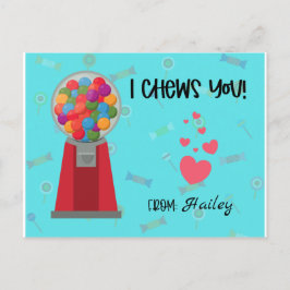 Jag tuggar dig alla hjärtans dagskort helg vykort