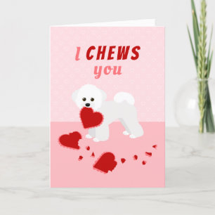 Jag tuggar dig, Bichon Frise Valentindagen Helgkort