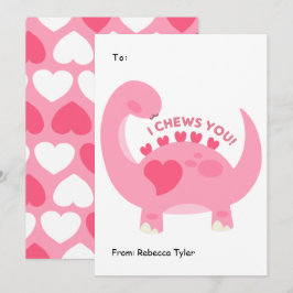Jag tuggar dig Cute Classroom Rosa Valentines day Julkort