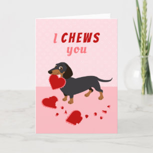 Jag tuggar dig Dachshund Valentine Day Helgdag Car Helgkort