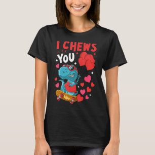 Jag tuggar dig Dinosaur Trex Dino Cute Pojke Valen T Shirt