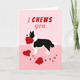 Jag tuggar dig Gräns Collie Valentindagen Helgkort