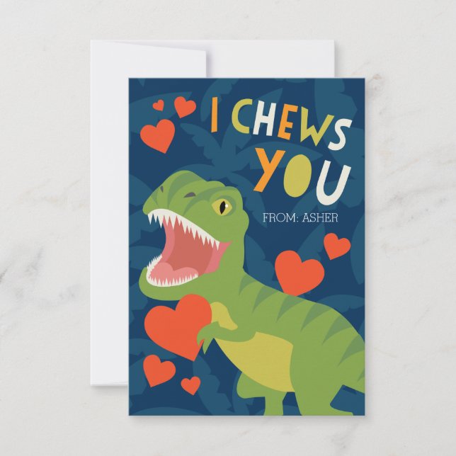 Jag tuggar dig! Klassrum Valentine Inbjudningar (Framsida)