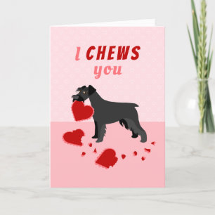 Jag tuggar dig Schnauzer Valentine Day Helgdag Car Helgkort