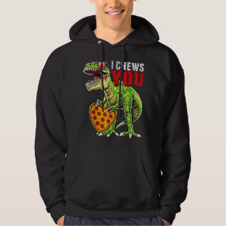 Jag tuggar dig till Rex Dinosaur Pizza Valentine D Hoodie