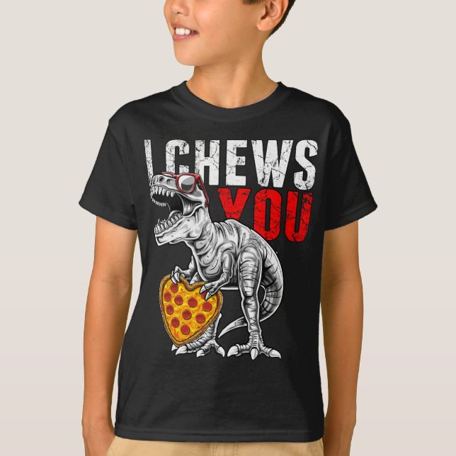 Jag tuggar dig till Rex Dinosaur Valentine Day Piz T Shirt (Framsida)