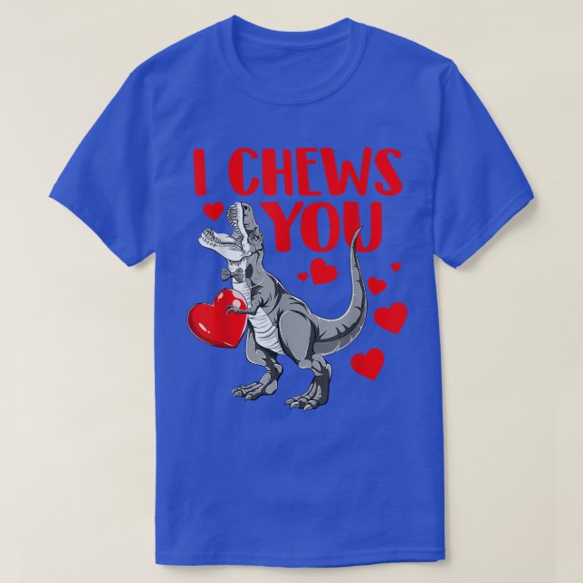 Jag tuggar dig Trex Dino Cute Pojke Valentines day T Shirt (Design framsida)