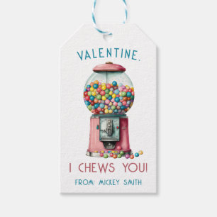 Jag tuggar dig, Valentine! Gumball Maskin Valentin Presentetikett