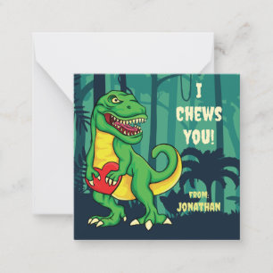 Jag tuggar din T-Rex klassrumsvalentine dag semest Anteckningskort