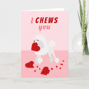Jag tuggar Pudel Valentindagen Helgkort