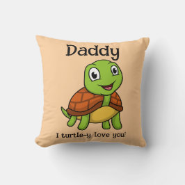 Jag Turtley Kärlek You pappa! Cute Fars dag Turtle Kudde