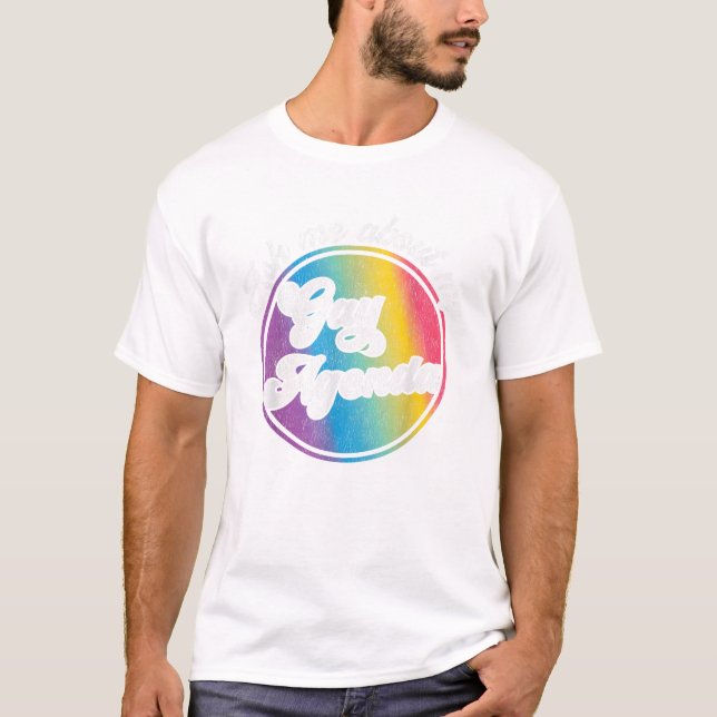 Jag tycker att det är roligt med min Gay Agenda T Shirt (Framsida)