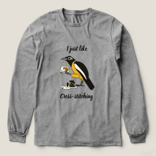 Jag tycker bara om kor-sömnad t shirt
