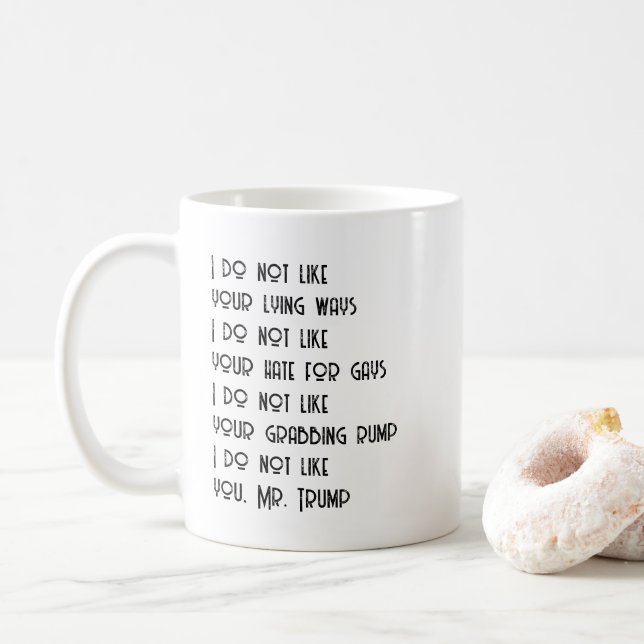 Jag tycker inte om er, herr Trump Kaffemugg (Med munk)