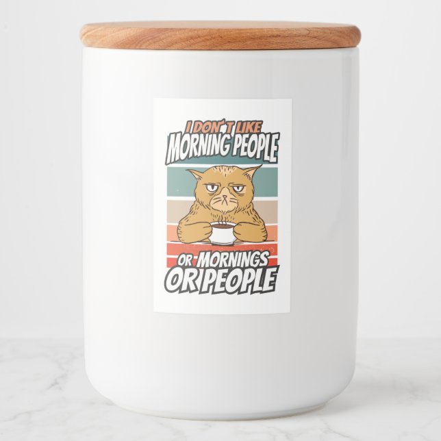 Jag tycker inte om morgonfolk eller morgondagen el mat etikett (Framsida)