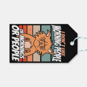 Jag tycker inte om morgonfolk eller morgondagen el presentetikett