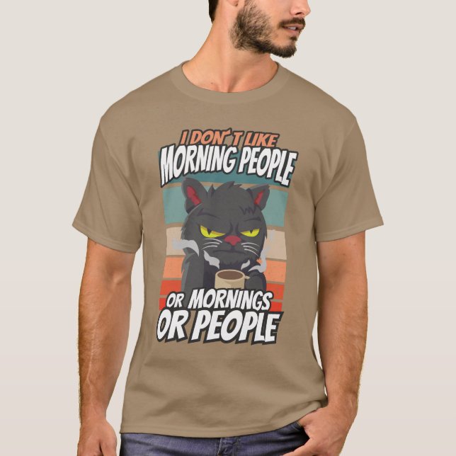 Jag tycker inte om morgonfolk eller morgondagen el t shirt (Framsida)