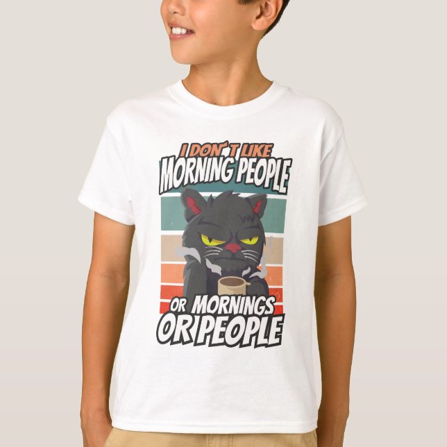 Jag tycker inte om morgonfolk eller morgondagen el t shirt (Framsida)