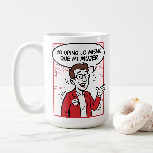 Jag tycker likadant kaffemugg (Med munk)