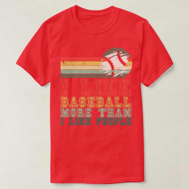 Jag tycker mer om Baseball än om människor 3 T Shirt (Design framsida)