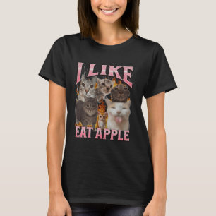 Jag tycker om att äta äpple-lubb-grafik för lårköt t shirt