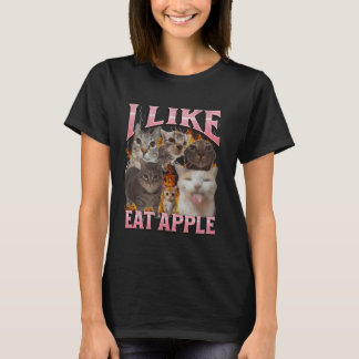 Jag tycker om att äta äpple-lubb-grafik för lårköt t shirt