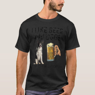 Jag tycker om att dricka öl och Hundar Gräns Colli T Shirt